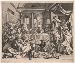 Stultitiam patiuntur opes Rikdom tillater dumhet, eller, Allegory of Wealth, Lust, and Stupidity, 1