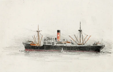 Last på Gironde-elvemunningen (kull og pastell)