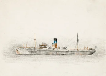 Last på Gironde-elvemunningen (kull og pastell)