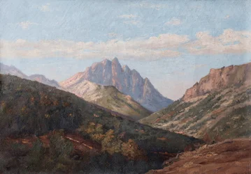 Landskap, fjell (olje på lerret)