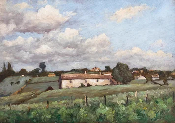 Vingårder (Côtes de Bourg) i Bayon (olje på tre)