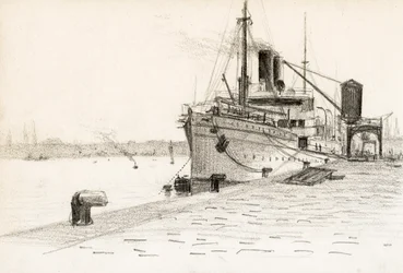 Lasteskip fortøyd i havnen i Bordeaux