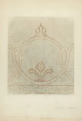 Veggmaleri Restaurering Tegning, ca. 1940.