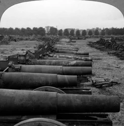 Erobret tyske kanoner, Brussel, Belgia, første verdenskrig, 1914-1918.