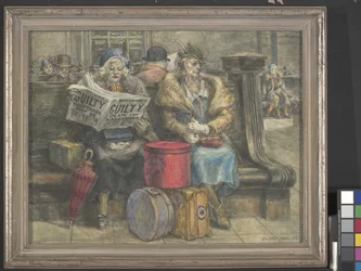 Hauptmann må dø (eggetempera på masonitt)