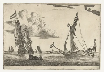 To krigsskip og en yacht Tretten scener med skip (serietittel)