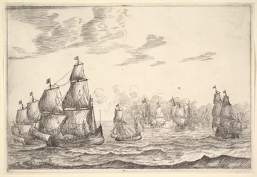 Sjøkampscene, 1600-tallet.