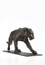 Panther walking, bakre ben hevet, ca. 1904 (patinert bronse)