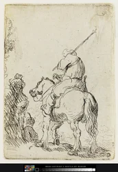 En turbanesoldat til hest, ca. 1632 (Etsing)