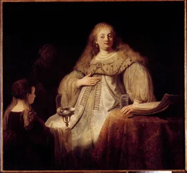 Artemis. Artemis I, dronning av byen Halikarnassus på 400-tallet f.Kr. (Empire of the Roughenides). Maleri av Rembrandt (1606-1669)