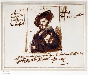 Baldassare Castiglione, forfatter av «Il Cortegiano», boken om den perfekte hoffmannen (tegning)