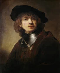Selvportrett på Gorgerin-maleriet av Harmenszoon Van Rijn Rembrandt
