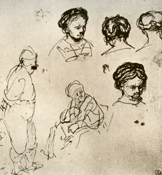En side med skisser, 1913.