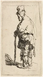 Tigger lener seg på en pinne, ca. 1630.