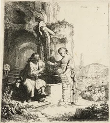 Kristus og kvinnen i Samaria blant ruiner [Johannes 4:5-20], 1634.