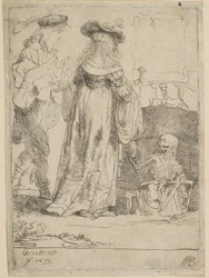 Døden som vises for et giftepar fra en åpen grav, 1639.