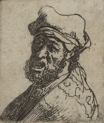 Mann som gråter, tre kvarter venstre: Byste, ca. 1629., ca. 1629.