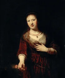 Saskia med den røde blomsten, 1641.