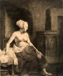 Sittende kvinnelig akt, 1658