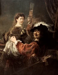 Den fortapte sønn på vertshuset, Rembrandt og Saskia, ca. 1635