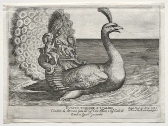 Sjøkamp representert ved Arno-elven i Firenze, for ekteskapet til Cosimo di Medici, 1608.
