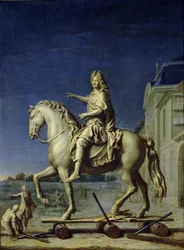 Transporten av rytterstatuen av Ludvig XIV til Place Vendôme i 1699, etter 1669
