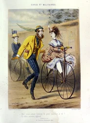 En Draisienne (farget gravering)