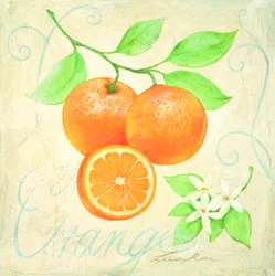 Ferske appelsiner og blomster