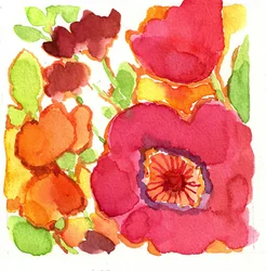 Levende blomsterakvarell