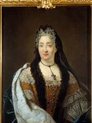 Portrett av Anne Marie de La Tremoille, prinsesse av Ursins (1642-1722) Maleri tilskrevet Rene Antoine Houasse (1645-1710)
