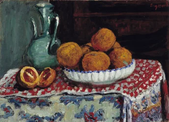Stilleben ved kannen Maleri av Rene Seyssaud (1867-1952) 1909 Obligatorisk omtale: Samling fondation hilsen de Provence, Marseille