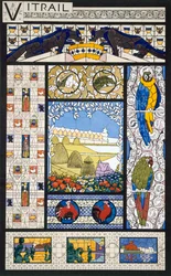 Vindusdesign i glassmalerier, fra 