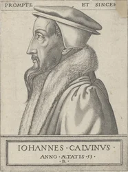Jean Calvin (1509 - 1564), teolog og primærstyrke i den protestantiske reformasjonen, 53 år gammel