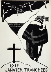 Januar 1915: les skyttergraver - i "" War Calendar of War"", ill. av Herman-Paul, Librairie Lutetia, Paris