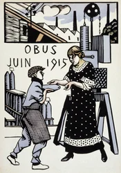 Juni 1915 - i "" War Calendar of War"", tegning av Hermann-Paul, red. 1916