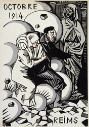 Oktober 1914, Reims - tegning av Herman Paul - i "" War Calendar of War"" utg. 1916