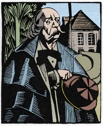 Portrait of Gustave Flaubert (1821-1880). Wood engraving by Hermann-Paul (Hermann Paul) (1874-1940) for Louis Bertrand