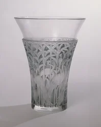 Ibis vase, 1934 (frostet og blått glass)