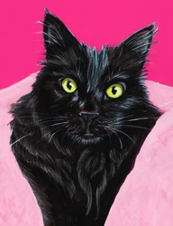 Livlig portrett av en svart katt