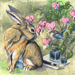 Den fantasifulle kaninen og fuglen