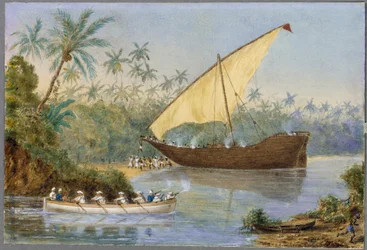 HMS #39;London#39; jager en slavedhow nær Zanzibar