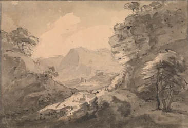 Fjelllandskap med Rocky Crag til høyre