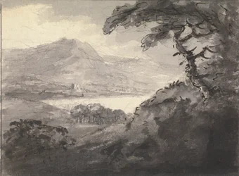 Fjelllandskap med en innsjø