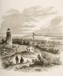 Sandy Hook New Jersey, sett fra fyret på 1870-tallet, ca. 1880