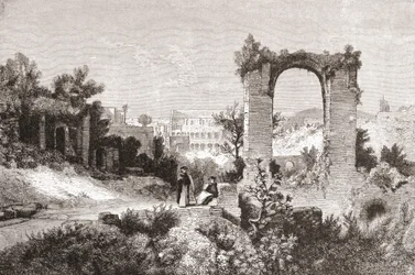 Palatinerfiguren fra Aventinerhøyden, Roma, Italia på slutten av 1800-tallet. Fra italienske bilder av pastor Samuel Manning, utgitt ca. 1890.