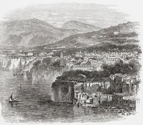 Utsikt over Sorrento, Campania, Sør-Italia, på slutten av 1800-tallet. Fra Italian Pictures av pastor Samuel Manning, utgitt ca. 1890.
