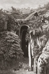 Virgils grav, Napoli, Sør-Italia på slutten av 1800-tallet. Fra italienske bilder av pastor Samuel Manning, utgitt ca. 1890.