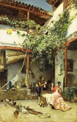 På gårdsplassen, 1876
