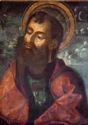 Saint Paul and Saint Peter Detail representing Saint Paul. Painting by Riccardo Quartararo (15th-16th century) 1493 Dim. 216x155 cm Palermo, Galleria Regionale della Sicilia, inv. 53   1399819   no       norwegian Successfully Translated  Original: 5eb131a