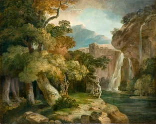 River at Penegoes (olje på lerret)